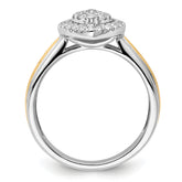 14k Two-tone 1/2 carat Lab Grown Diamond VS/SI+ G+ Complete Cluster Engagement Ring